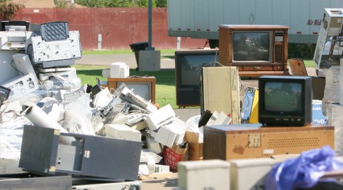 Customer reviewing rubbish removal services